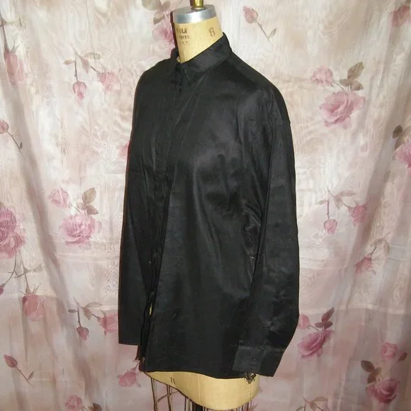 NWOT sz M/L Sies Marjan Black Dress shirt with Lace Back - Picture 4 of 8
